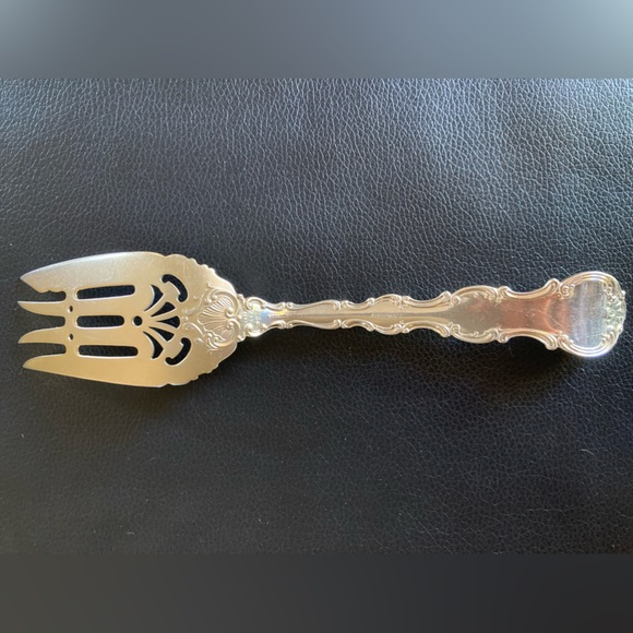 Rare Shreve & Co. Sterling Silver Serving Fork Strasbourg Lion-Ancr-G,1897, Mono - Picture 7 of 11